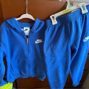 Nike Royal Blue Kids Zip Hoodie & Sweatpants Set